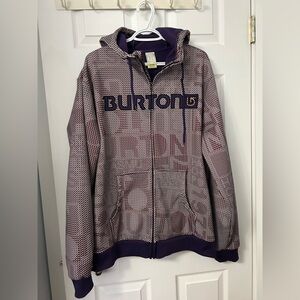 Burton Purple/White Zip Hoodie with Logo
